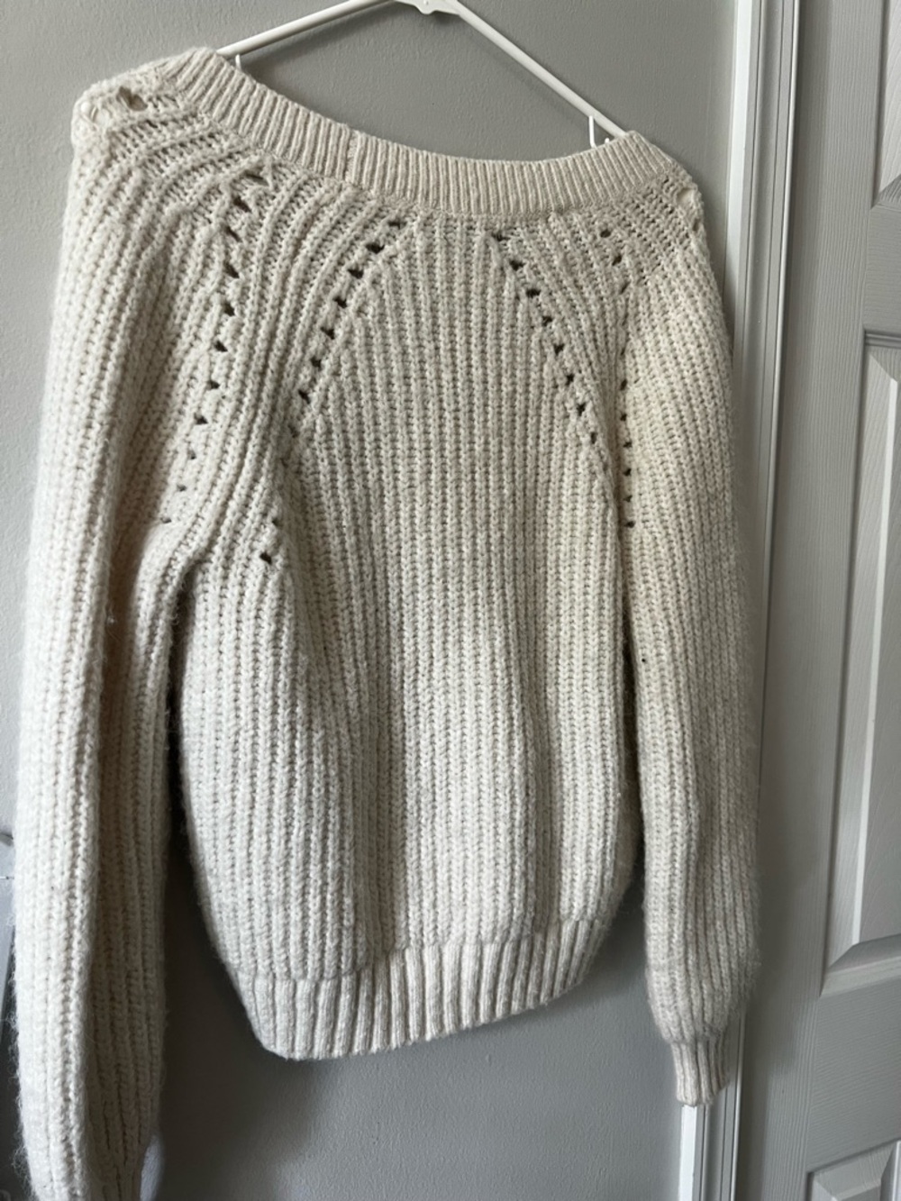 LOFT Cream Textured Ribbed Button-Up Cardigan - Picture 2 of 4